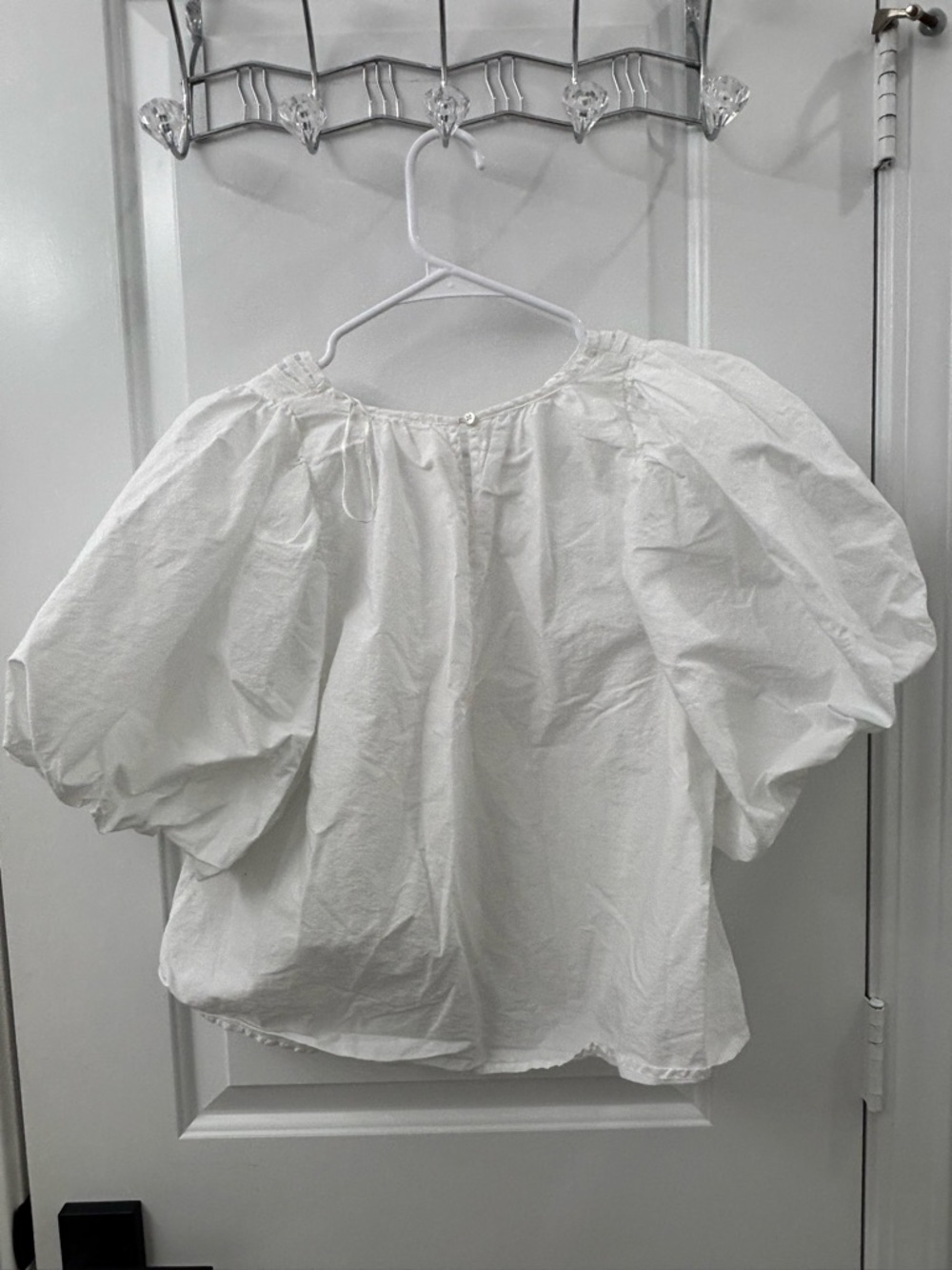 Free people bardot white puff sleeve blouse with lace details - Picture 8 of 10